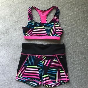 Justice sports bra and short set.